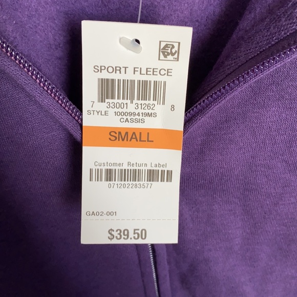 NWT! Karen Scott Ladies Purple Fleece Zip Up - Picture 4 of 5